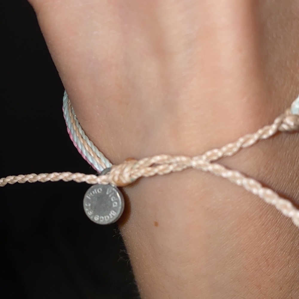 Pura Vida bracelet pastel pink & blue with p charm​ - Picture 7 of 8